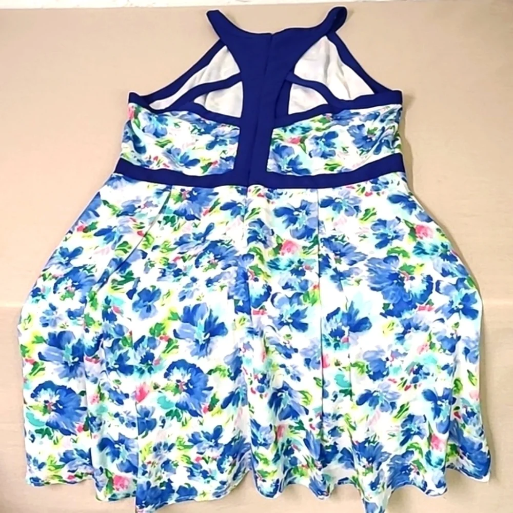 Adelyn Rae Dress Blue Pattern Large - Picture 4 of 8